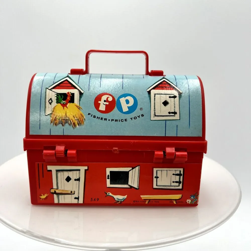 Vintage Fisher-Price Barn Farm Mini Lunchbox 1962